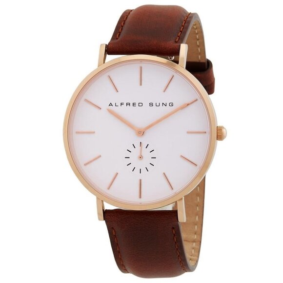 FX04496B NWT Alfred Sung Fashion Womens Quartz Brass Authentic Watch - Picture 1 of 3